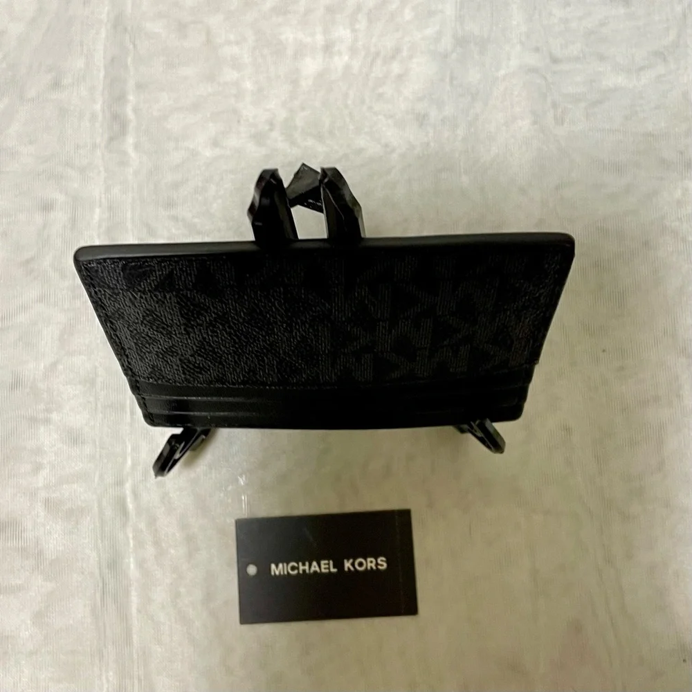 Michael Kors Black and Pink Logo Card Holder